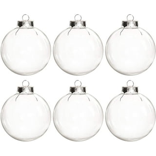 96 Pieces Clear Christmas Plastic Ornament for Crafts 80 mm Decorative  Hanging Fillable Ornament Transparent Disc Ball for DIY Christmas Tree Decor