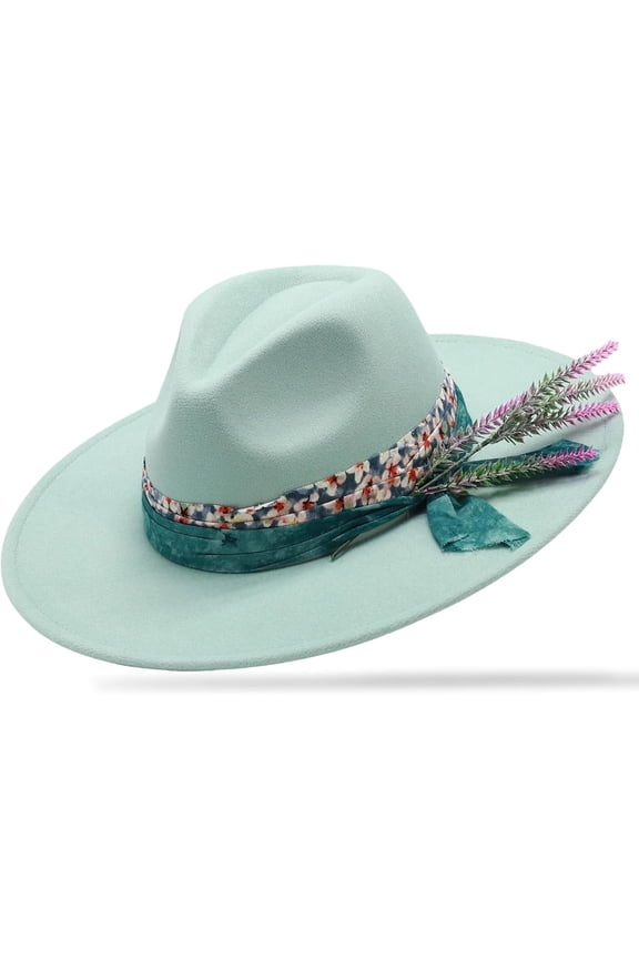 OIERFE Fedora Hat for Men & Women - 3.34 Inch Wide Brim Hat for Outdoor, Design Felt Hat with Ready Packaging