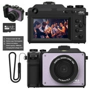 OIEXI 48MP Digital Camera for Photography,4K Video Camera with Front and Rear Dual Cameras,18X Digital Zoom,3.0-inch Screen,32GB Micro Card,Rechargeable Battery,Camera for Kids/TeensLilac Violet