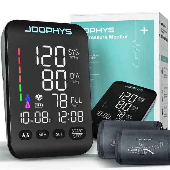 OIEXI Upper Arm Blood Pressure Monitor, Automatic LCD Display, 4 AAA Batteries Included