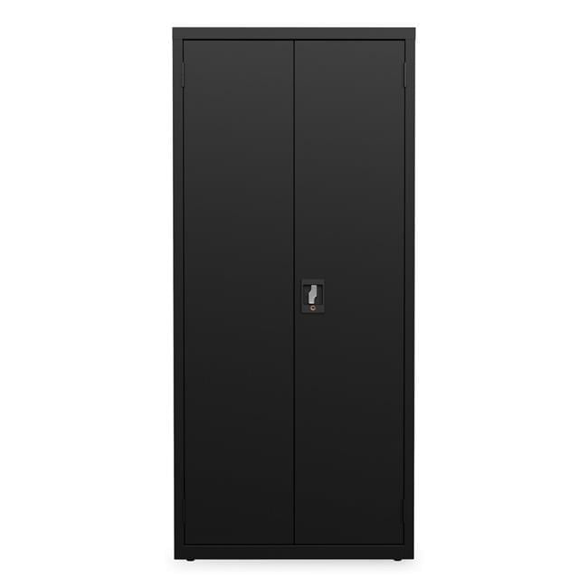 Black Steel Lockable Office Cabinet with Adjustable Shelving