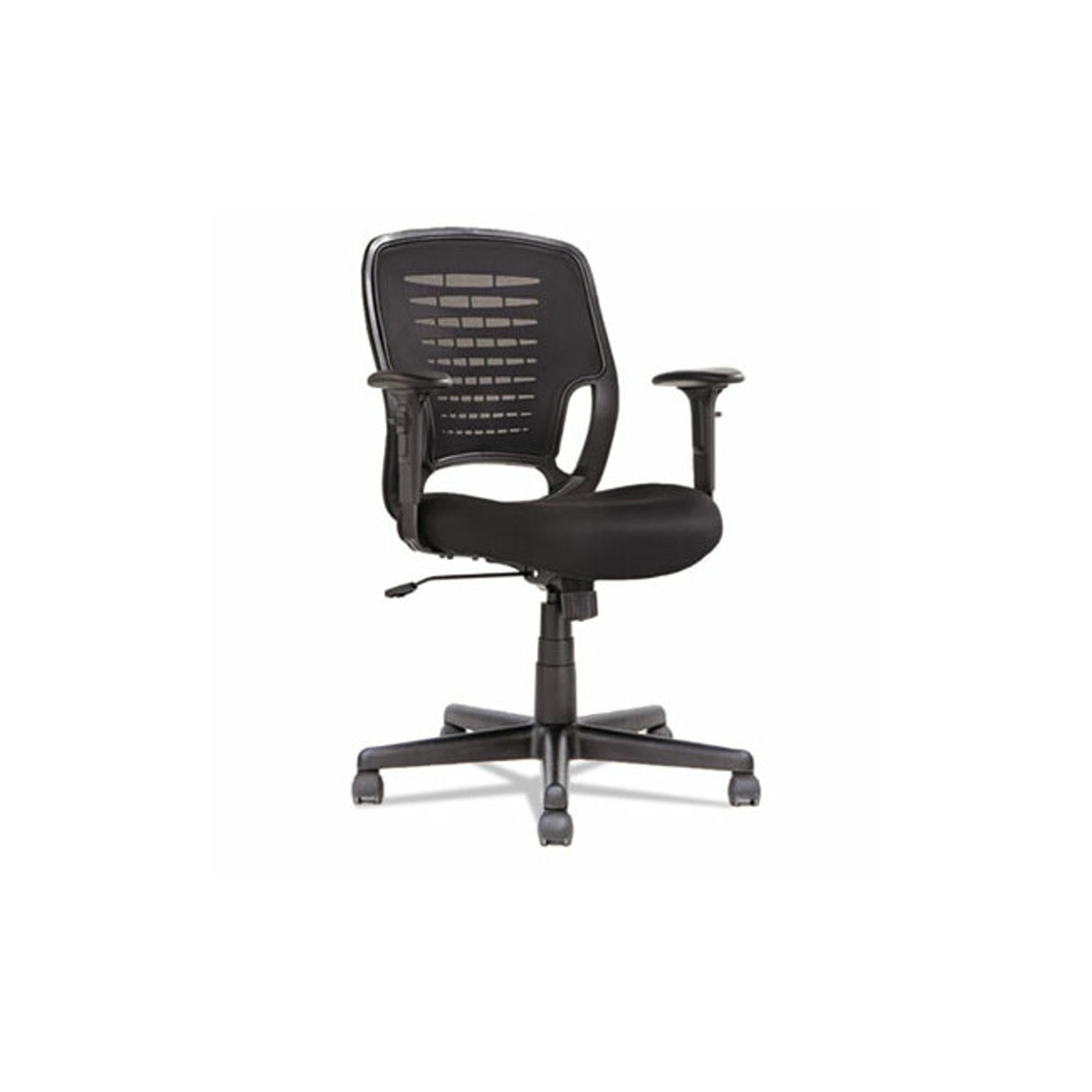 Contemporary Black Mesh Swivel Task Chair with Adjustable T-Bar