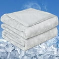 thumbnail image 1 of OIGAE Cooling Comforter for Hot Sleepers and Night Sweats Queen Size Double Sided Cooling Blanket Q-Max 0.45 Breathable Summer Cold Comforter for Bed, 90" x 90", 1 of 8