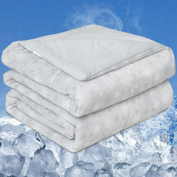 OIGAE Cooling Comforter for Hot Sleepers and Night Sweats Twin Size Double Sided Cooling Blanket Q-Max 0.45 Breathable Summer Cold Comforter for Bed, 60" x 80"