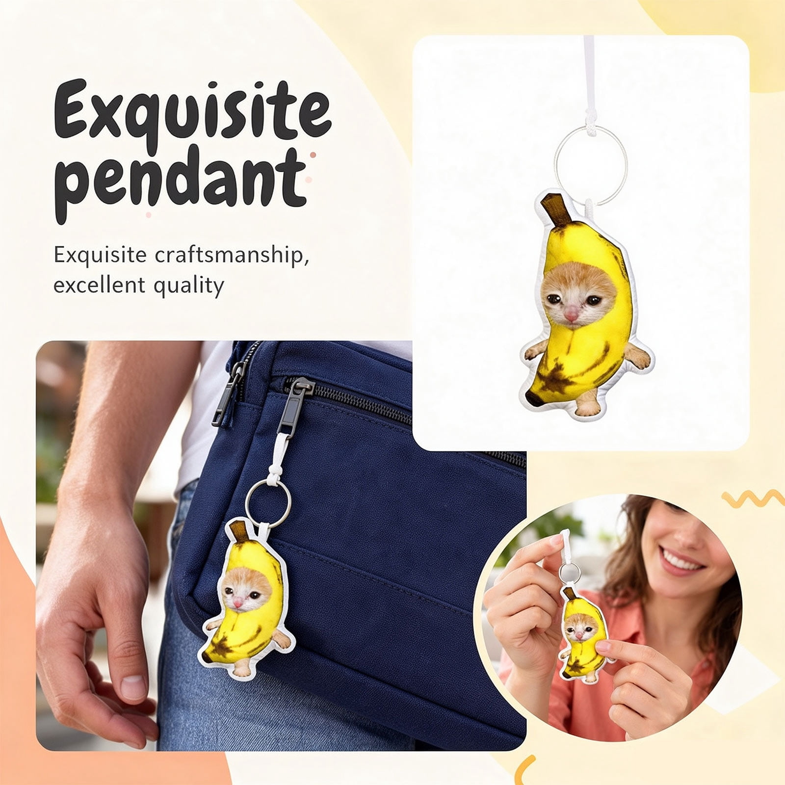 OIIA Spinning Cat Meme Keychain, Sound Keychain with OIIA Button, Meowl ...