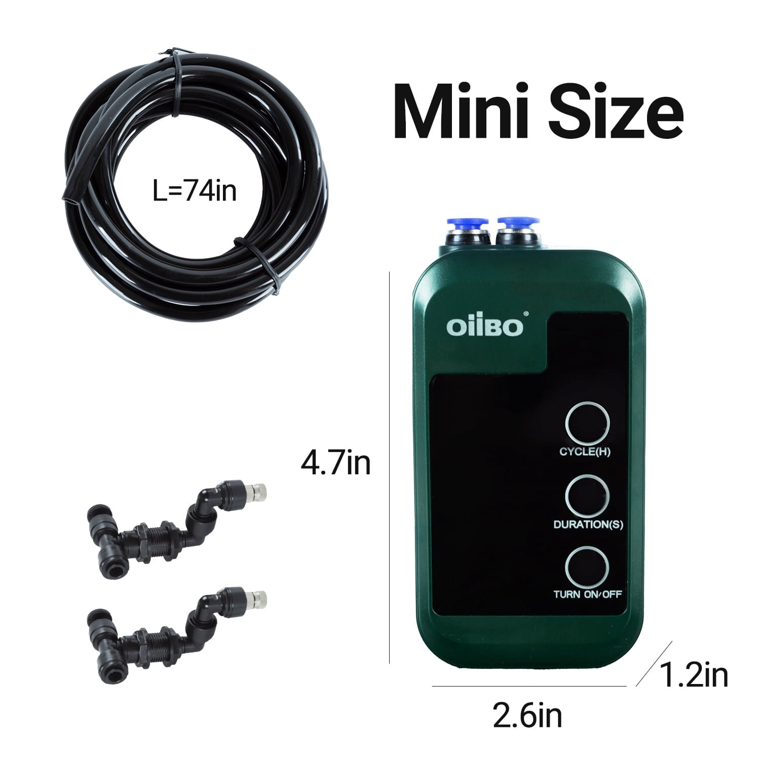 OIIBO Automatic Reptile Humidifier Spray System with 360°Adjustable Misting Nozzles for Reptile Terrariums