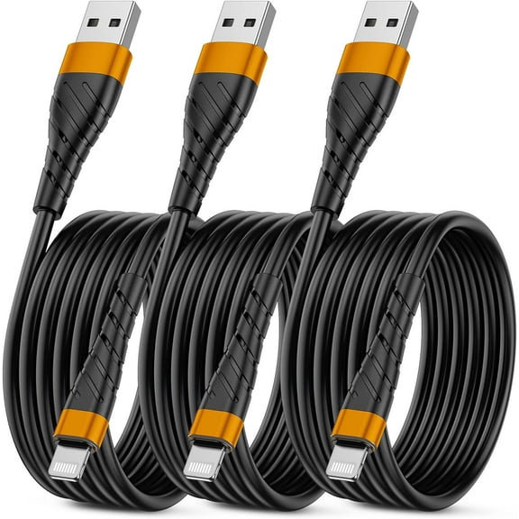 OIITH 3 Pack i.phone Charger Fast Charging Cord 6 ft, Type Lightnin Cable, 2.4A USB Cord Compatible with i-Phone13/12/11/XS/Max/XR/X/8/8P/7P/6/Pad-Orange