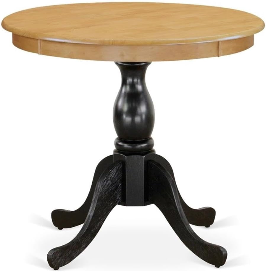 OIKMOINB AST-WLW-TP Antique Kitchen Table - a Round Dining Table Top ...