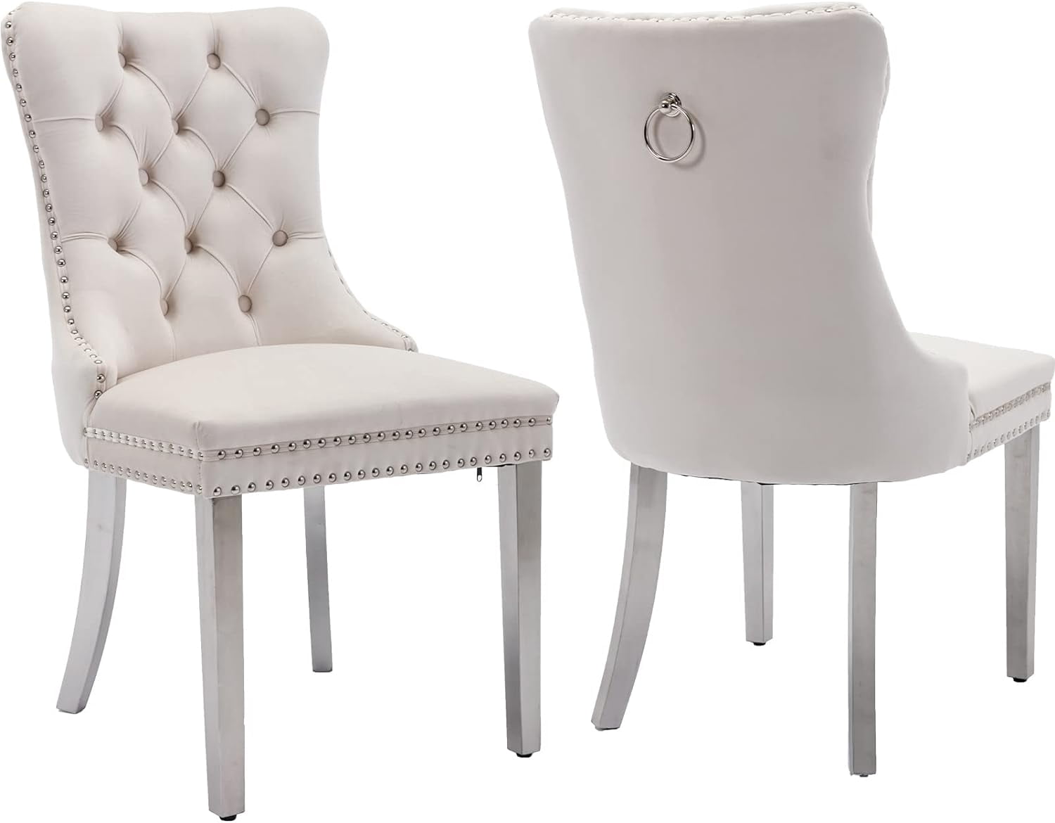 Set Of 4 Modern Dining Chairs – Upholstered Fabric Kitchen Chairs, Mid-Century Style, Black