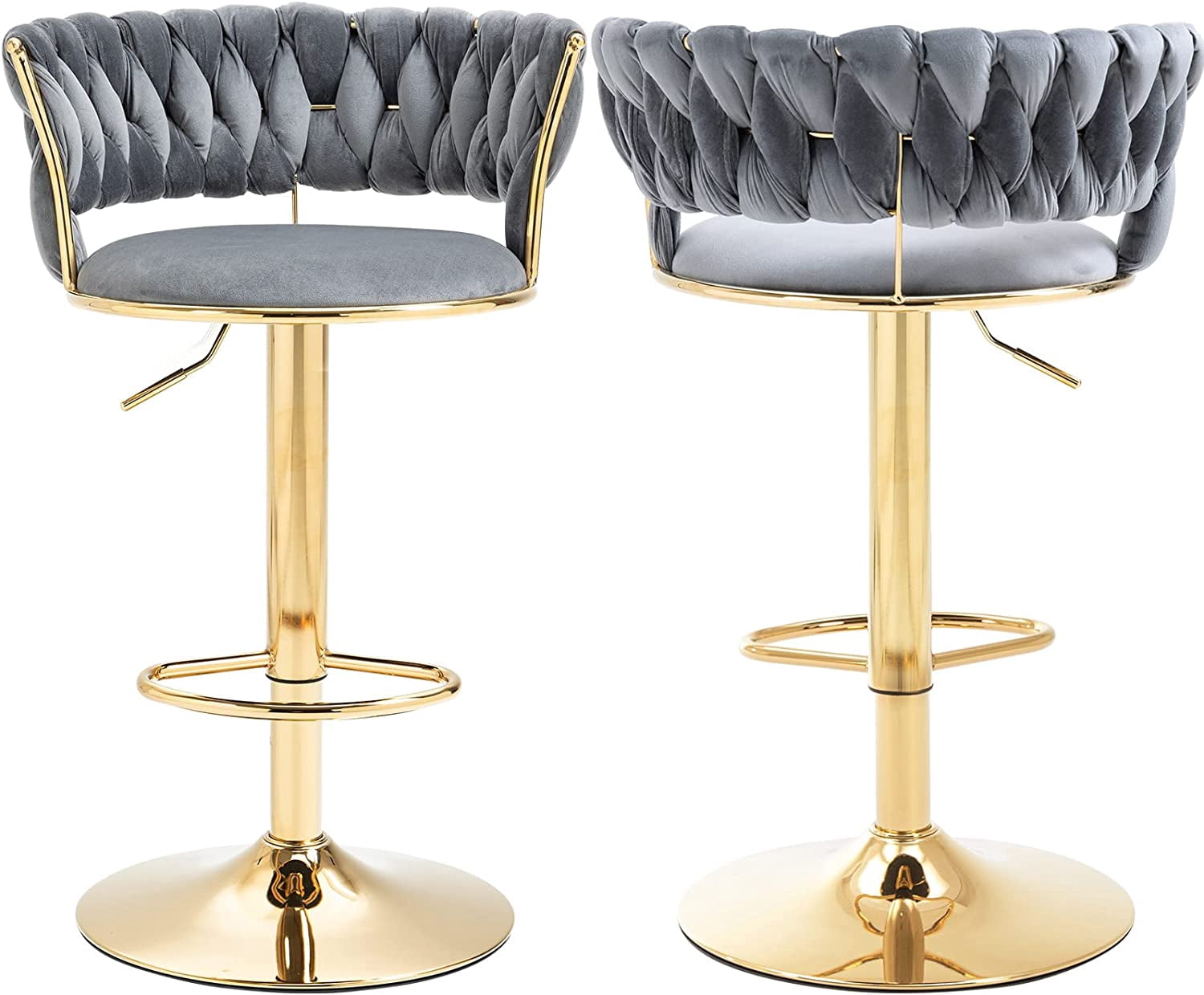 OIKMOINB Modern Barstools Bar Height Swivel Velvet Bar Stool Counter Height Bar Chairs ...