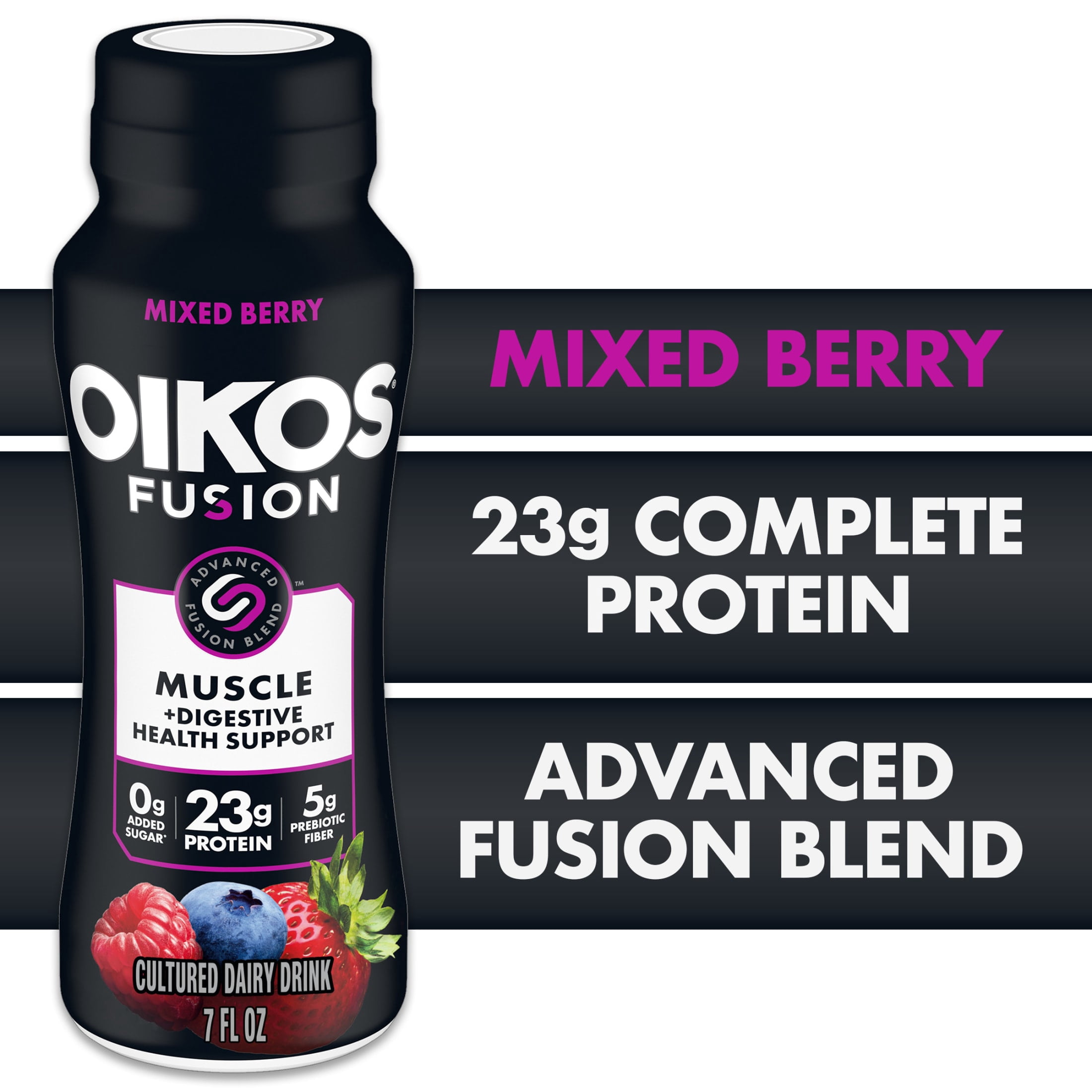 Oikos Fusion Drink, Mixed Berry, 7 Fl Oz Bottle