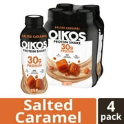 Oikos Protein Shake, Shelf Stable, Salted Caramel, 30g Protein, 12 fl oz, 4 Count  Bottles