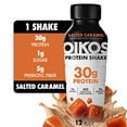 thumbnail image 1 of Oikos Protein Shake, Shelf Stable, Salted Caramel, 30g Protein, 12 fl oz Bottle, 1 of 14