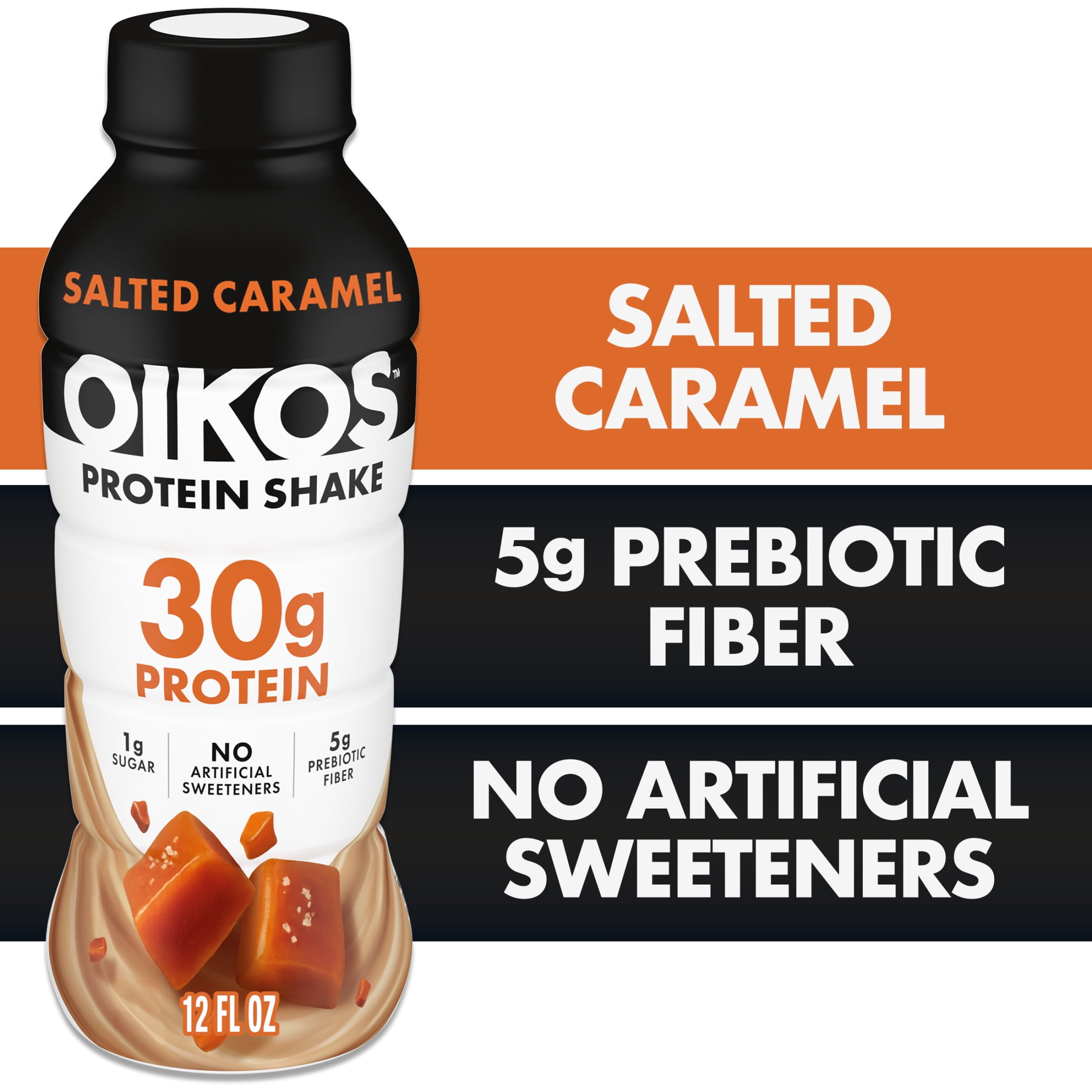 Oikos Protein Shake, Shelf Stable, Salted Caramel, 30g Protein, 12 fl oz Bottle