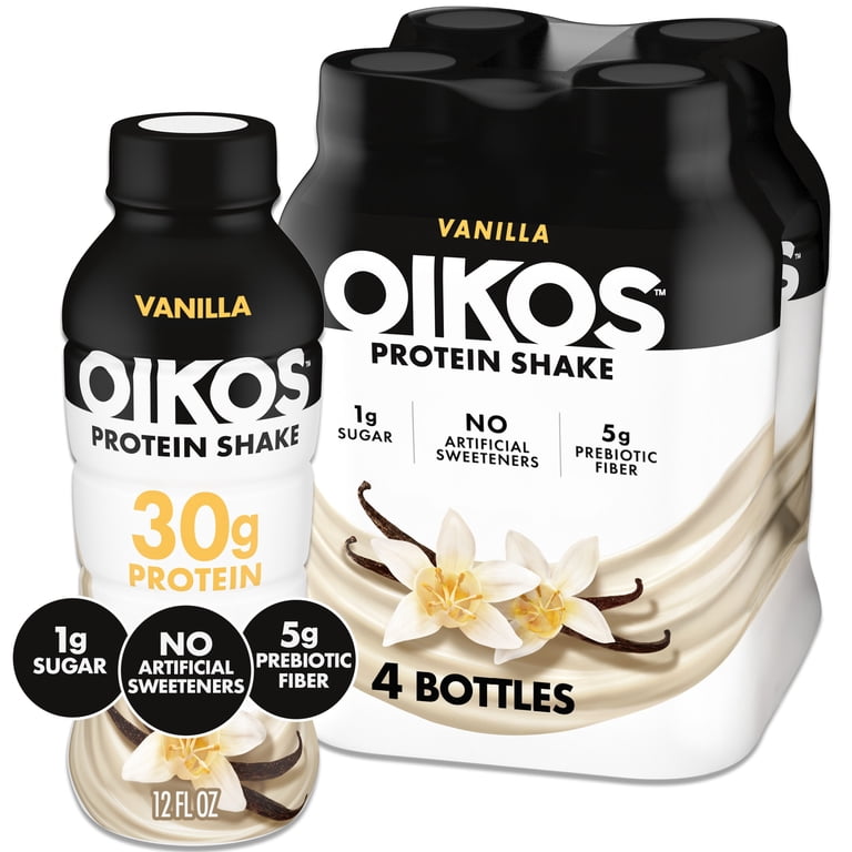 Oikos Protein Shake, Vanilla (4 x 12 fl oz)