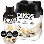 Oikos Protein Shake, Shelf Stable, Vanilla, 30g Protein, 12 fl oz, 4 Count  Bottles