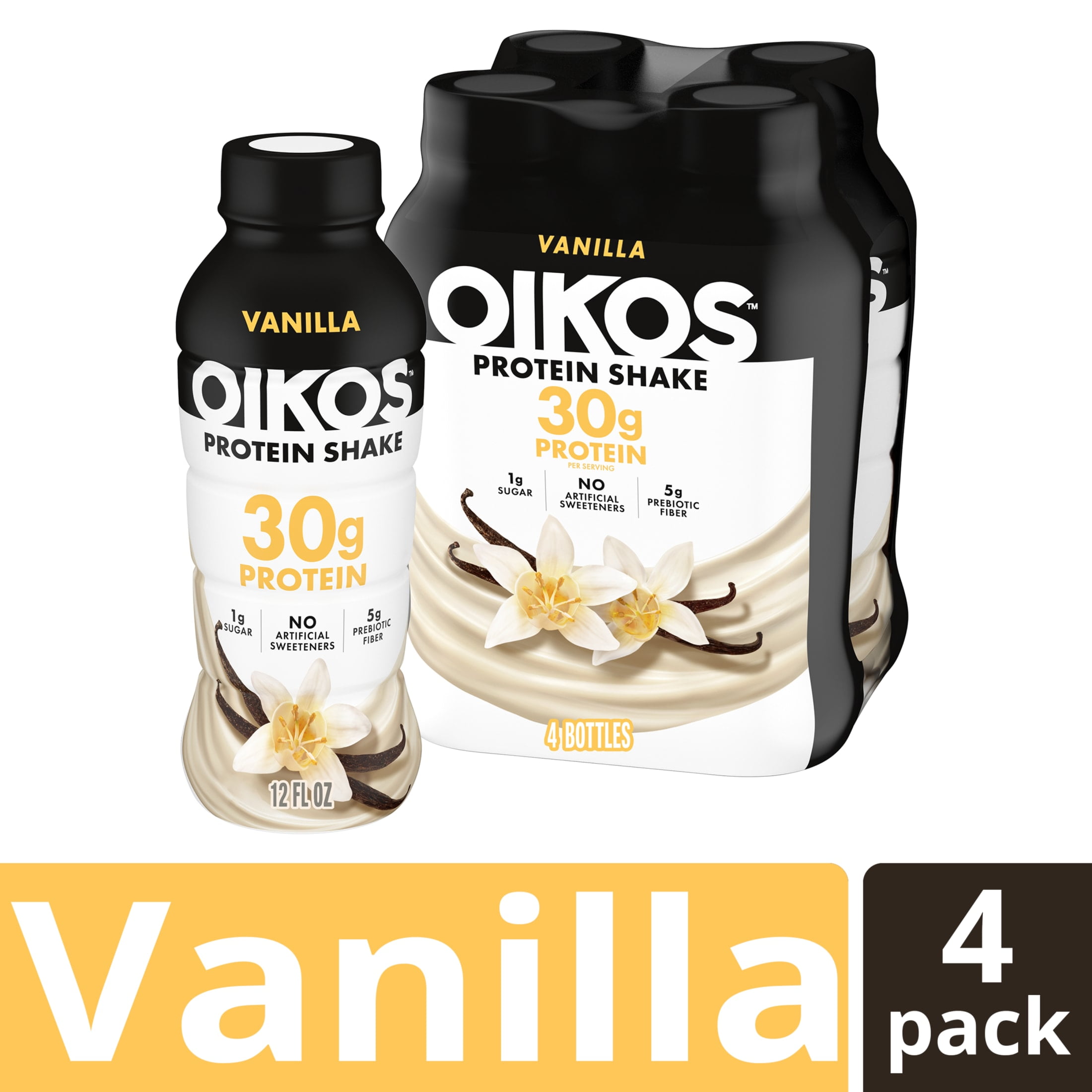 Oikos Protein Shake, Shelf Stable, Vanilla, 30g Protein, 12 fl oz, 4 Count Bottles - Walmart.com Oikos Protein Shake, Shelf Stable, Vanilla, 30g Protein, 12 fl oz, 4 Count Bottles - Walmart.com