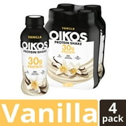 Oikos Protein Shake, Shelf Stable, Vanilla, 30g Protein, 12 fl oz, 4 Count  Bottles
