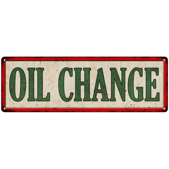 OIL CHANGE Vintage Looking Metal Sign Shop Oil Gas 6x18 Garage 206180064014
