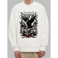 thumbnail image 1 of OIMCCIV Unisex Casual Black Graffiti Printing Crew Neck Pullover Graphic Hoodies, 1 of 6