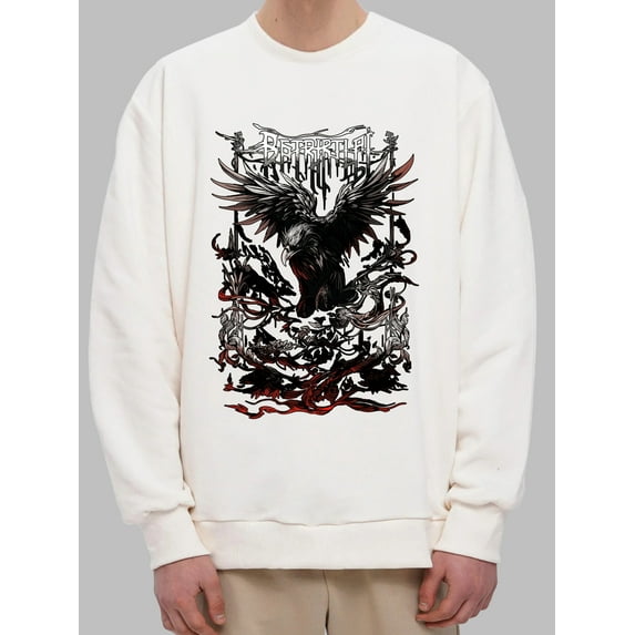 OIMCCIV Unisex Casual Black Graffiti Printing Crew Neck Pullover Graphic Hoodies