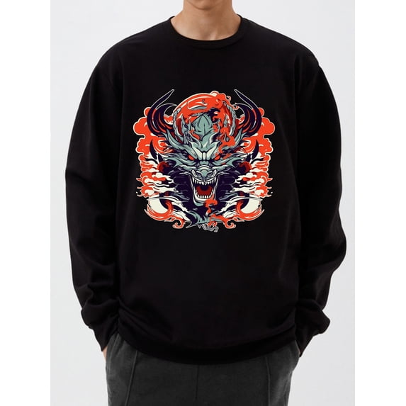OIMCCIV Unisex Casual Funny Printing Crew Neck Pullover Graphic Hoodies