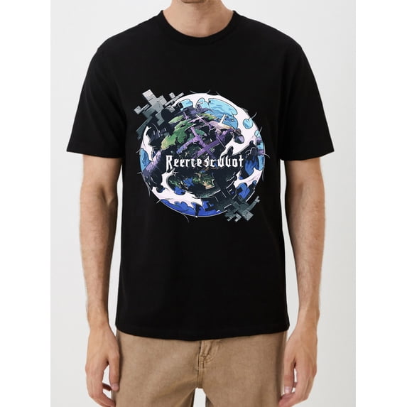 OIMCCIV Unisex Casual Irregular Graphic T-shirt Crew Neck Graphic Tee with Short Sleeves T-Shirt