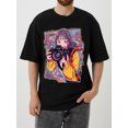 thumbnail image 1 of OIMCCIV Unisex Casual Loose T-shirt Cartoon Girl Graffiti Printing Crew Neck Graphic Tee with Short Sleeves, 1 of 7