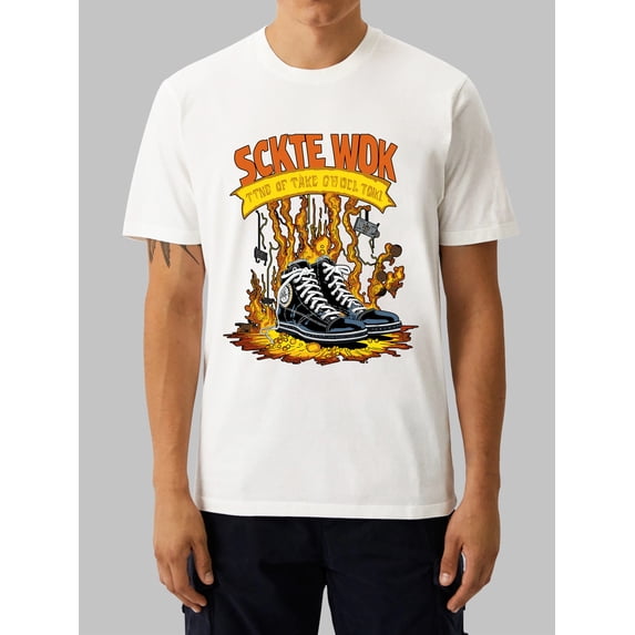 OIMCCIV Unisex Casual T-shirt Cartoon Pattern Printing Crew Neck Graphic Tee with Short Sleeves T-Shirt