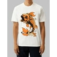 thumbnail image 1 of OIMCCIV Unisex Casual T-shirt Goldfish Graffiti Printing Crew Neck Graphic Tee with Short Sleeves T-Shirt, 1 of 6