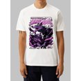 thumbnail image 1 of OIMCCIV Unisex Casual T-shirt Wolf Pattern Purple Graffiti Printing Crew Neck Graphic Tee with Short Sleeves T-Shirt, 1 of 6