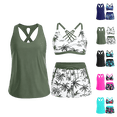 thumbnail image 1 of OIOLOYJM 3 Piece Tankini Swimsuits for Women Tummy Control Bathing Suits Swim Tank Top with Bra Shorts Summer Beach Vacation Cooling Comfortable Swimwear Basic Army Green 2XL, 1 of 5