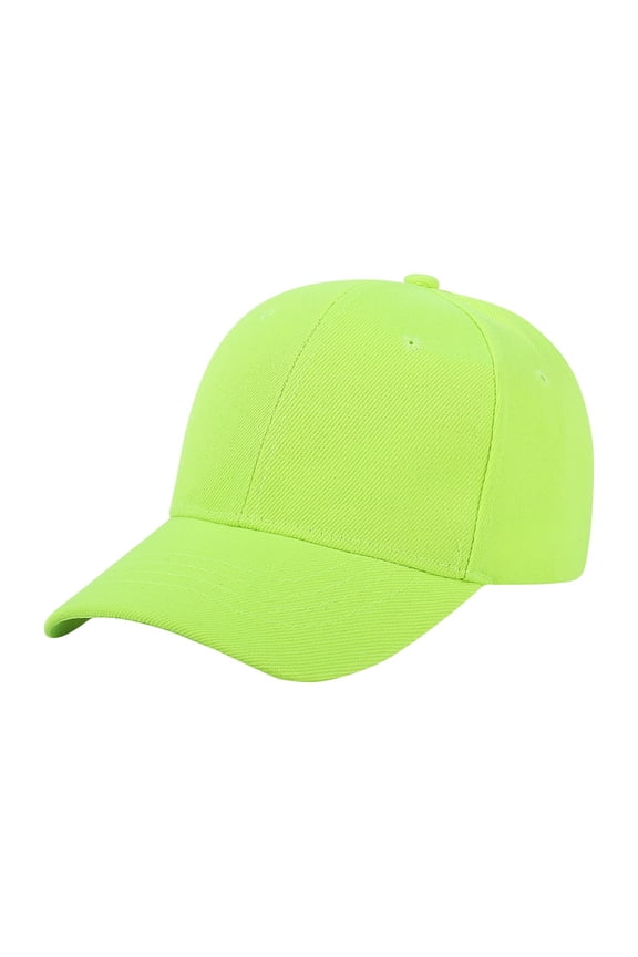 Adjustable Baseball Cap for Boys Girls Classic Solid Color Sun Protection Hat Casual Trendy Outdoor Activities Daily Wear Fluorescent Green