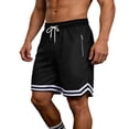 thumbnail image 1 of OIOLOYJM Basketball Shorts Men Mesh Lightweight Quick Dry Athletic Running Shorts with Zipper Pockets Stretch Breathable Gym Workout Sweatshorts Black L, 1 of 5