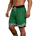 thumbnail image 1 of OIOLOYJM Basketball Shorts Men Mesh Lightweight Quick Dry Athletic Running Shorts with Zipper Pockets Stretch Breathable Gym Workout Sweatshorts Dark Green XL, 1 of 5
