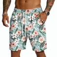 thumbnail image 1 of OIOLOYJM Board Shorts for Men Hawaiian Tropical Travel Drawstring Elastic Waist Beach Shorts Summer Mesh Lightweight Quick-Dry Trendy Swim Trunks with Pockets White S, 1 of 4