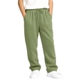 thumbnail image 1 of OIOLOYJM Boys' Baggy Sweatpants Straight Leg Open Bottom Casual Drawstring Elastic Waist Pants Athletic Workout Breathable Sweat Pants with Pockets Mint Green 5-6 Year, 1 of 4