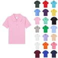 thumbnail image 1 of OIOLOYJM Boys Girls Polo Shirts Short Sleeve Quick-Dry Cozy Soft Breathable School Uniform Stretch Lightweight Formal Back-To-School Collared Athletic Golf Shirt Light pink 9-10 Year, 1 of 4