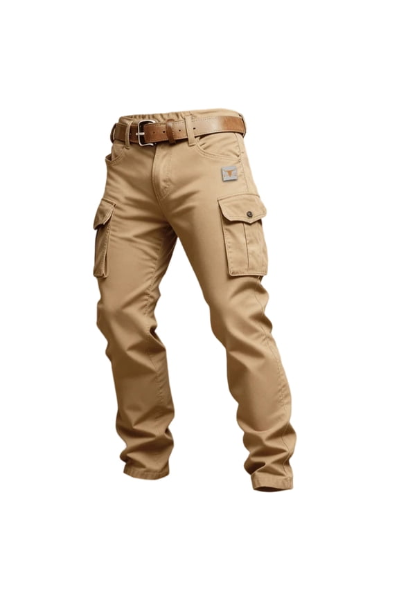Cargo Pants for Men Relaxed Fit Ripstop Hiking Trousers with Multi Pockets Casual Outdoor Camping Fishing Pants Khaki 3XL