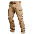 thumbnail image 1 of OIOLOYJM Cargo Pants for Men Relaxed Fit Ripstop Hiking Trousers with Multi Pockets Casual Outdoor Camping Fishing Pants Khaki L, 1 of 3