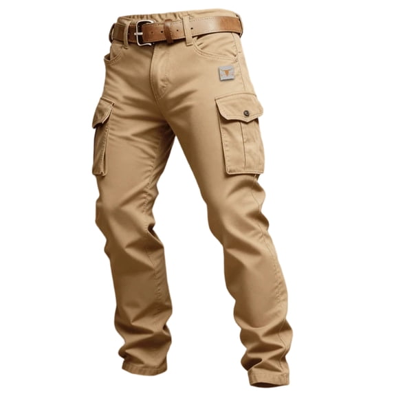 OIOLOYJM Cargo Pants for Men Relaxed Fit Ripstop Hiking Trousers with Multi Pockets Casual Outdoor Camping Fishing Pants Khaki L