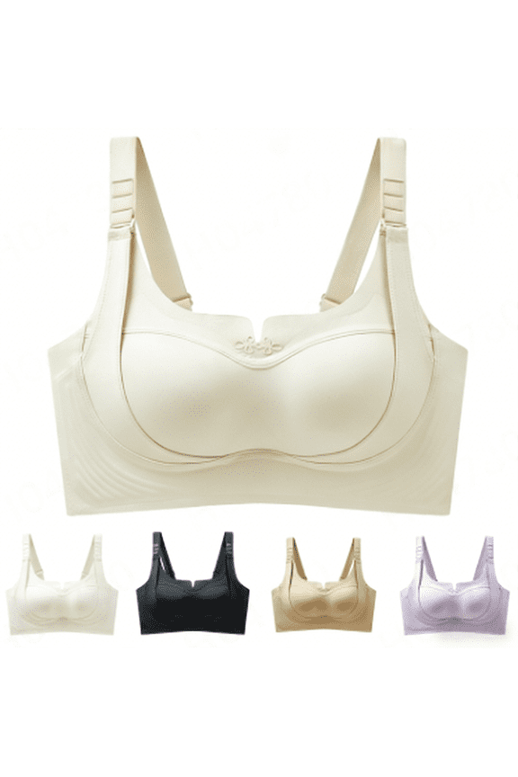 Custom-Lift Bust Shaping Bra for Women Cozy Soft Powerful Full Coverage Seamless Push up Bra White L