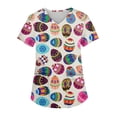 thumbnail image 1 of OIOLOYJM Easter Scrubs Tops for Women Funny Stretchy Bunny Eggs Graphic Tops Short Sleeve V Neck Shirt Casual Oversized Workwear Uniforms with Pockets Mint Green 5XL, 1 of 5