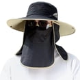 thumbnail image 1 of OIOLOYJM Fishing Hat for Men with Face Neck Flap UPF Sun Protection Removable Breathable Cap with Wide Brim Summer Outdoor Hiking Sun Hat Black, 1 of 4