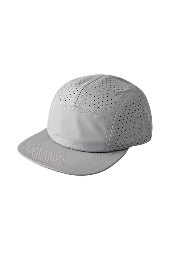 Five Panels Hat for Men Women Basic Casual Workout Daily Wear Breathable Mesh Airy Quick Dry Cap Gray
