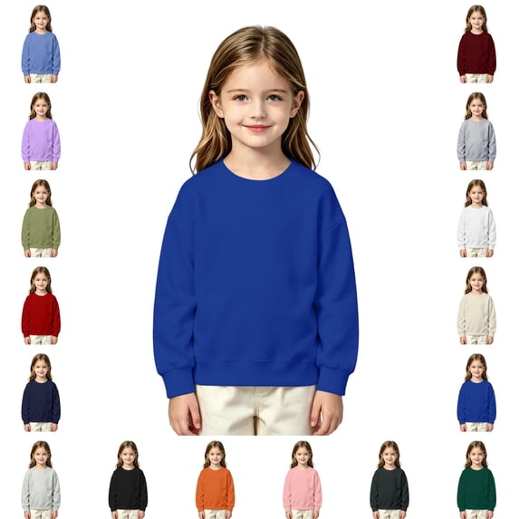 OIOLOYJM Girls Boys Oversized Crewneck Sweatshirts Long Sleeve Casual Basic Drop Shoulder Pullover Tops | Fashion Clothes,fall warm cofmortable sweatshirts
