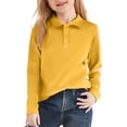 thumbnail image 1 of OIOLOYJM Girls Polo Shirts Dressy Casual Long Sleeve School Uniform Classic Button Up Collared Top for Boys Yellow 9-10 Year, 1 of 3