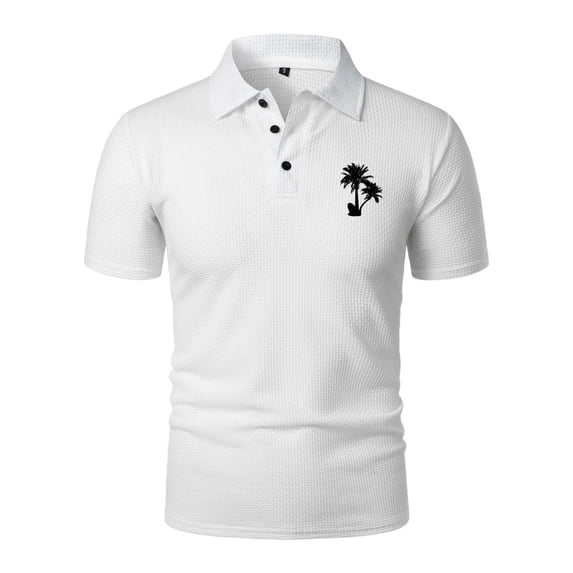 OIOLOYJM Hawaiian Golf Shirts for Men Short-Sleeve Mesh Casual Quick Dry Lightweight Polo Shirts Fashion Work Workout Collared T Shirts White L