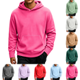 thumbnail image 1 of OIOLOYJM Hoodies for Men Casual Basic Oversized Drawstring Comfortable Workout Hooded Pullover Stylish Business Work Pullover with Kangaroo Pocket Hot Pink 3XL, 1 of 6