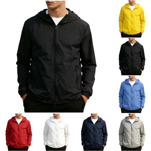 OIOLOYJM Hoodies for Men Summer Uv Protection Quick Dry Lightweight Full Zip Hoodie with Pockets Athletic Soft Long Sleeve Sweatshirts Black XS